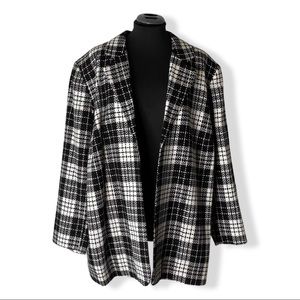 Glitter Plaid Blazer Plus Size 22W